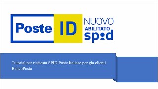 Richiedere SPID su Poste Italiane Tutorial facile e veloce possessori BancoPosta [upl. by Nahtan]