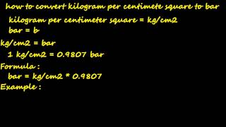 how to convert kgcm2 to bar  pressure converter [upl. by Ailisec]