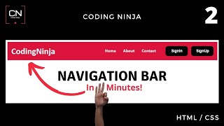 How to Create A Navigation Bar using HTML and CSS  Coding Ninja [upl. by Htial]