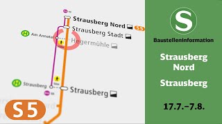 SBahn Berlin Baustelleninformation  Strausberg Nord – Strausberg S5 [upl. by Leinadnhoj]