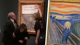 Museum Staff Stops Climate Protest at ‘The Scream’ Painting [upl. by Legna926]