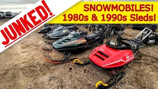 JUNKED Snowmobiles so much fun in the winter  Vintage sleds by Polaris Yamaha and Arctic Cat [upl. by Goldwin]