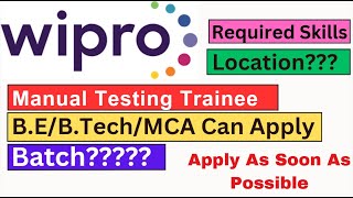 Wipro is hiring for the role of Manual Testing Trainee  What to add in your Resume jobupdates4u [upl. by Marino]