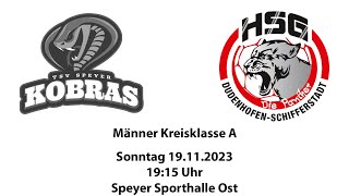 TSV Speyer vs HSG DudenhofenSchifferstadt  Handball Männer Kreisklasse A [upl. by Atteval163]