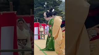 Beautiful Geisha Dancing at Heian Shrine in Kyoto Japan geisha kyoto kimono maiko [upl. by Ailongam770]