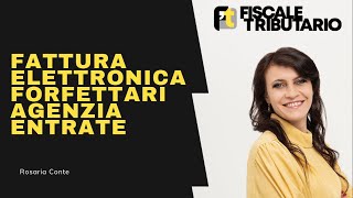 FATTURA ELETTRONICA FORFETTARI  AGENZIA DELLE ENTRATE [upl. by Sholem]