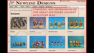 Newline Designs 28mm ancient miniatures Unboxing and impressions Great Southern Ancient Mini Man [upl. by Darice]