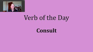 Verb of the Day  Consult [upl. by Atteval]