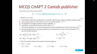 Math Grade 9 Chapter 2 MCQS solution CANTAB Publisher Review Exercise Urdu [upl. by Ahsenyt]