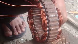 24 volts 4D30 Alternator Stator Rewinding [upl. by Maddox]