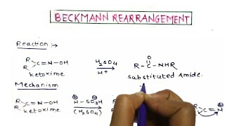 beckmann rearrangement Reaction and mechanism explain in hindi [upl. by Codd]