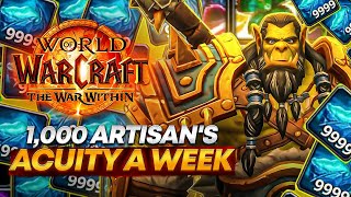 1000 Artisans Acuity per Week  Profession Guide WoW War Within [upl. by Hameean]