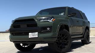 2022 4Runner Limited Army Green chrome delete 20” TRD PRO wheels [upl. by Nnylekoorb647]