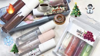 Amorevolous Aesthetics Holiday Winter Wonderland Christmas Glosses and oils review ASMR 🎄❄️ [upl. by Pinzler]