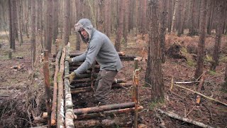 5 Bushcraft Shelters  Full Camp Builds Start to Finish [upl. by Anirrehs]