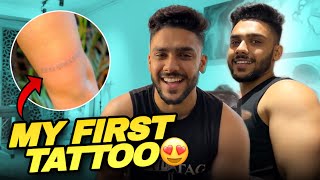 Zindagi ka pehla tattoo 😍 Family amp Friends crazy reactions 😂 [upl. by Esoryram]