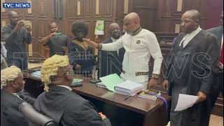 WATCH Moment Counsel To FG Refuses To Shake Hands With Nnamdi Kanu [upl. by Clawson]