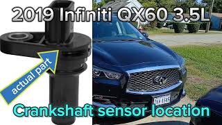 2019 Infiniti qx60 35L Crank sensor location [upl. by Woodrow]