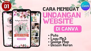 Cara Membuat Undangan Pernikahan Digital Website di canva  desain 1  Kampus Tutorial [upl. by Bertero283]