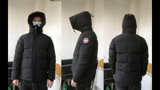 Canada Goose MacMillan Parka Red Label Black Review amp Try On [upl. by Yahsram]