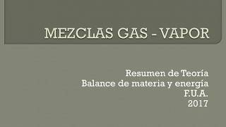 MEZCLAS GAS VAPOR Teoría parte 1 [upl. by Puttergill]