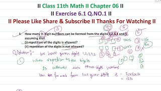 Class 11th  Exercise 61 QNo 01  Permutations and Combinations [upl. by Troy406]