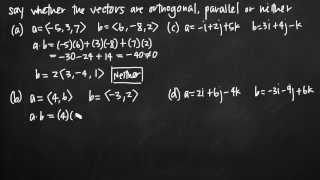 Orthogonal parallel or neither vectors KristaKingMath [upl. by Sueahccaz426]