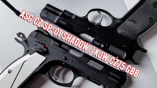 ASG CZ SP01 SHADOW  KJW CZ75 Airsoft GBB Pistol [upl. by Ielak]