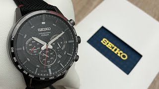 Seiko Chronograph Quartz Black Dial Men’s Watch SSB359P1 Unboxing UnboxWatches [upl. by Sihon]