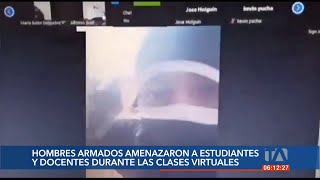 La UNE denuncia la intromisión de hombres armados en clases virtuales [upl. by Ahsinak]