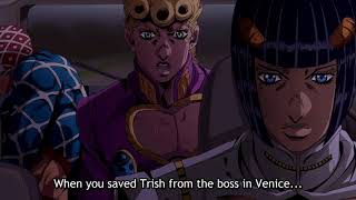 Jojos Bizarre Adventure Vento Aureo  Golden Wind  Bruno Bucciarati Explains His quotConditionquot [upl. by Aisiat]