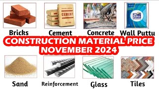 construction material price list November 2024 cement brick steel solid block m sand price [upl. by Eliak580]