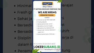 Lowongan Kerja Bekasi PT Nippon Indosari Corpindo Tbk  Sari Roti  2024 Terbaru loker [upl. by Ecnarual]