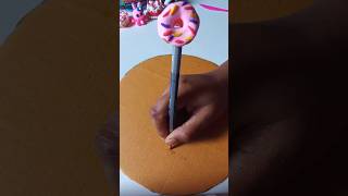 Clay donut pencil diy clayhandcraft clayartidea youtubeshorts [upl. by Oile]