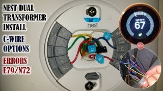 Nest thermostat Install on a dual transformer system  how to obtain a C wire [upl. by Suinuj]