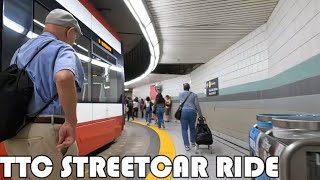 TTC 510 Streetcar Ride along Spadina Avenue from Spadina Subway Station to Union Station [upl. by Lehsar]