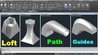 AutoCAD 3D Loft Command Tutorial Complete  AutoCAD Loft Path  AutoCAD Loft Guides [upl. by Brady]