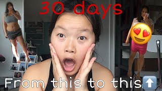 My results after Chloe Ting flat belly challenge [upl. by Eceinhoj674]