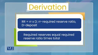 Derivation amp Application of Multiple Deposit Creation Formula  Monetary Economics  ECO604Topic039 [upl. by Madian]