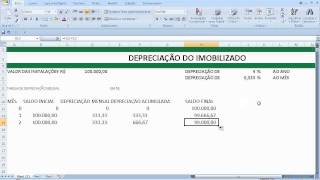 Depreciação Acumulada Ativo Imobilizado Linear Balanço Resultado Contabilidade Custos Geral Excel Co [upl. by Latnahs440]