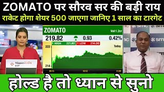 ZOMATO SHARE पर सौरव सर की राय शेयर जल्द ही रॉकेट होगा 🤑  SharePriceTargeted [upl. by Anitsua705]