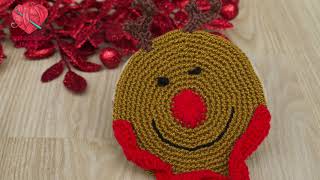 Posavasos navideño tejido a crochet ♥ Reno navideño [upl. by Eppilihp]