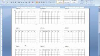 como hacer un calendario en Word 2007 [upl. by Noleta104]