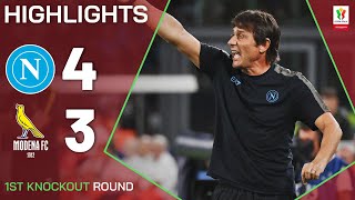 NAPOLIMODENA 43 AP  HIGHLIGHTS  Conte debuts with a win  Coppa Italia Frecciarossa 202425 [upl. by Awjan]