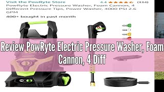 Review PowRyte Electric Pressure Washer Foam Cannon 4 Different Pressure Tips Power Washer 4000 [upl. by Aisat]