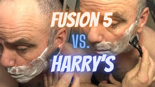 Gillette Fusion 5 Razor Vs Harrys 5 Blade Razor  Gillette Vs Harrys [upl. by Sperry358]