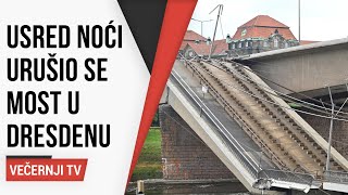 Usred noći urušio se most u Dresdenu Samo 18 minuta ranije dionicom prolazio tramvaj [upl. by Sabu]