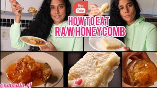 How To Eat Raw Honeycomb  Taste Test  Beeswax  Eating Raw Honey  natassiar1 [upl. by Farika853]