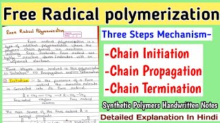 Free Radical Polymerization  Detailed Mechanism And Concept  Synthetic Polymerization Notes [upl. by Tamarah]