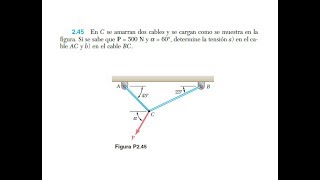 estática ejercicios resueltos tensión  COMPONENTES RECTANGULARES [upl. by Sirap]